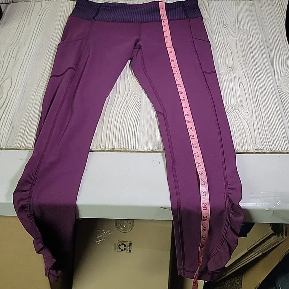 Lululemon Full Length Side Pocket Leggings Plum Womens Size 6 - Picture 7 of 10
